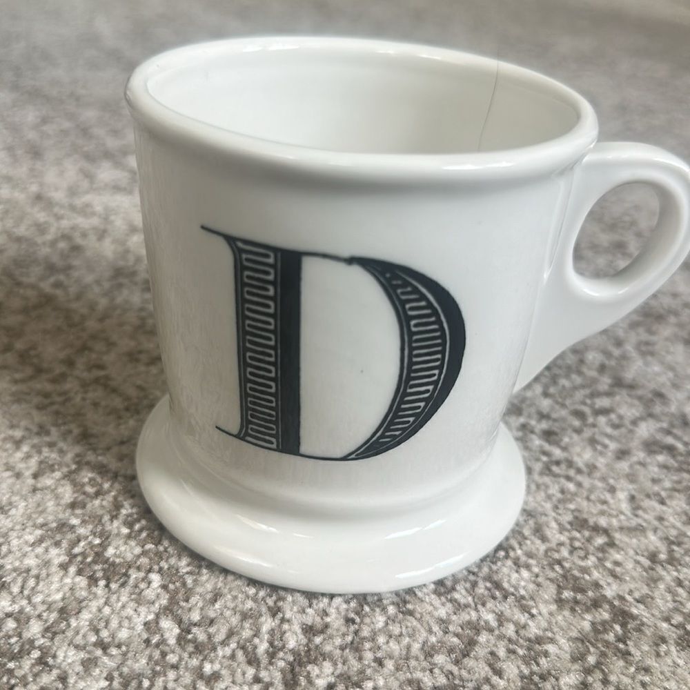 Anthropologie Monogram Mug "D" Letter Coffee/tea Cup